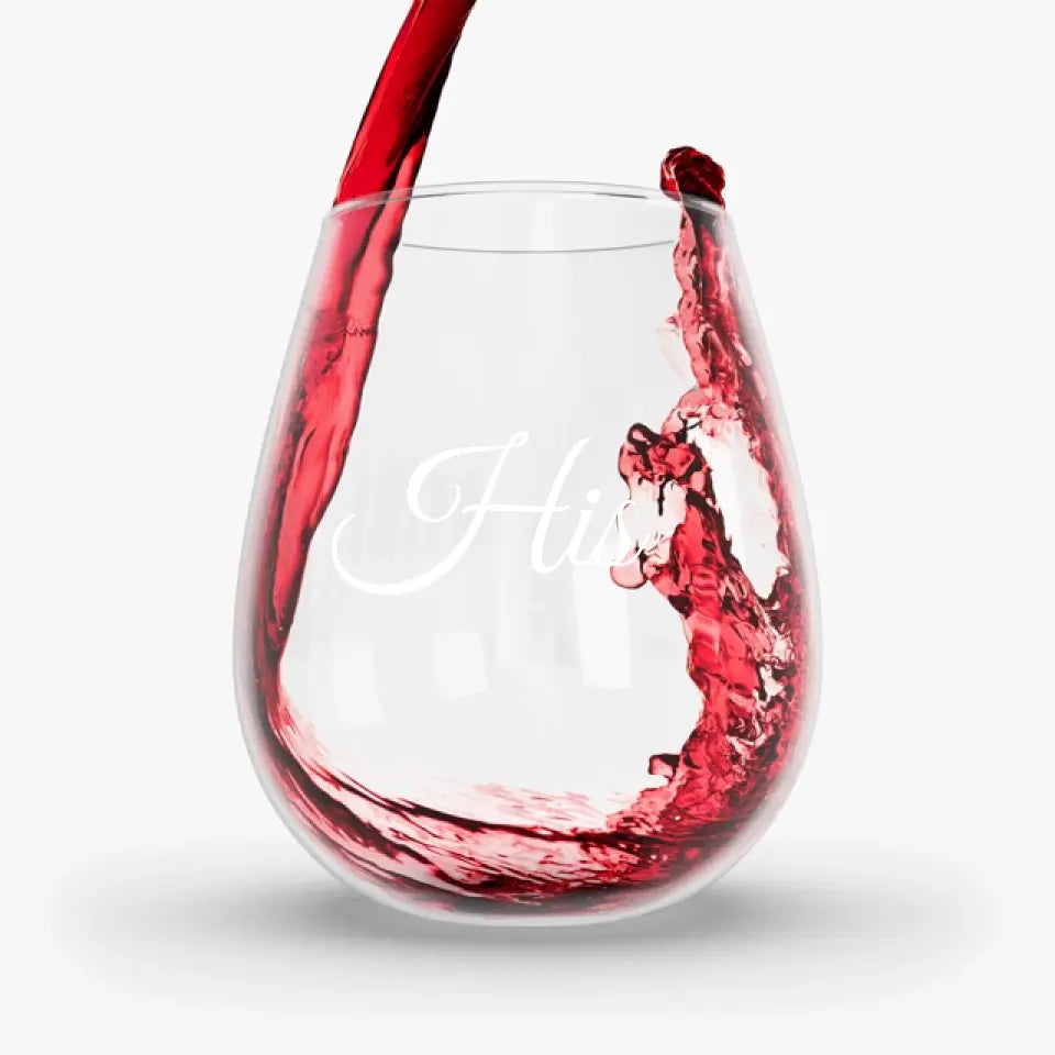 His and Hers Stemless Wine Glass