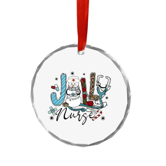 Jolly Nurse Glass Ornament