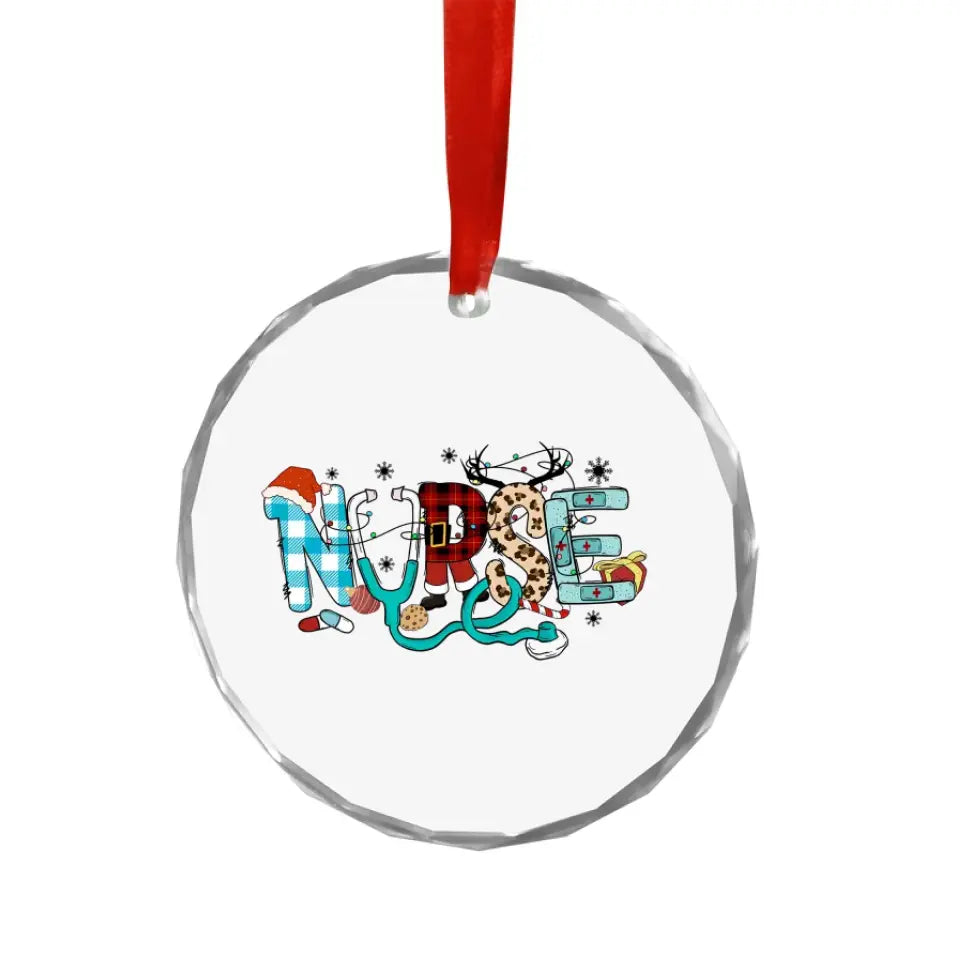 Nurse Glass Ornament