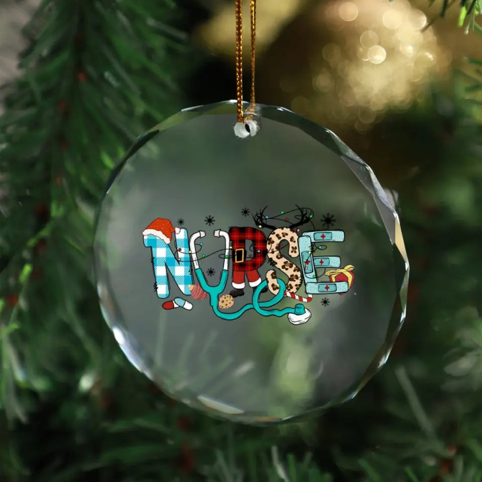 Nurse Glass Ornament