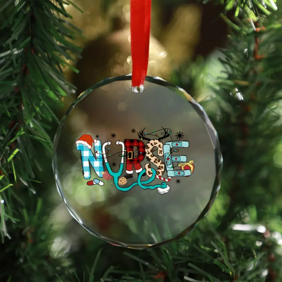 Nurse Glass Ornament