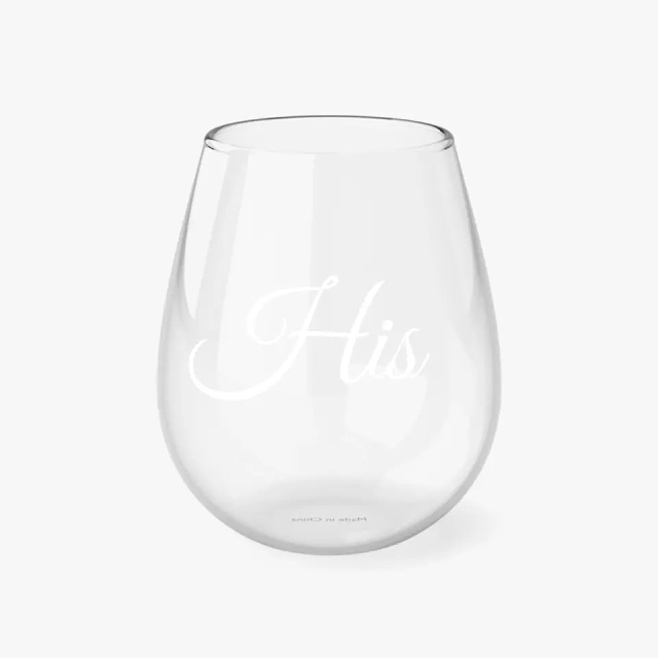 His and Hers Stemless Wine Glass