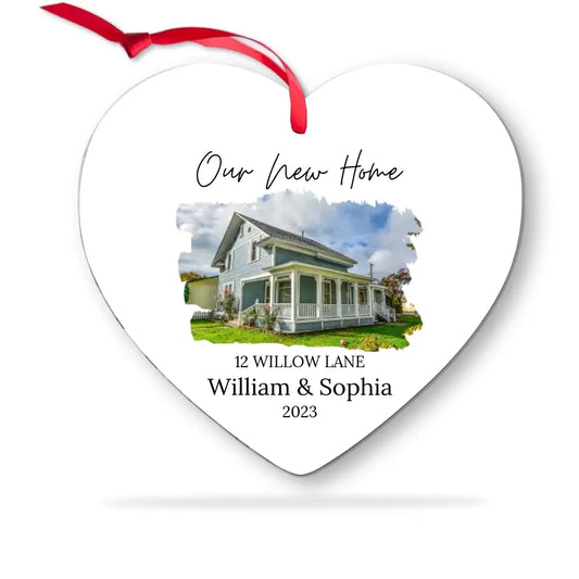 Our New Home - Personalized Heart Wooden Ornament