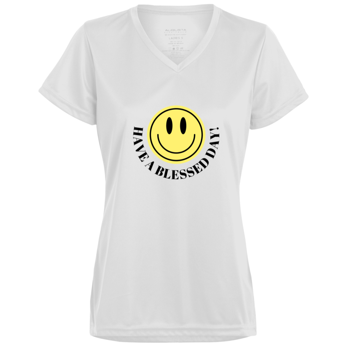 Blessed Day! 1790 Ladies’ Moisture-Wicking V-Neck Tee