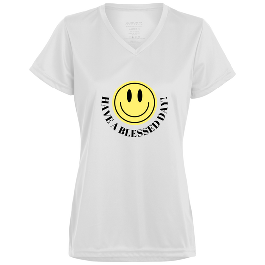 Blessed Day! 1790 Ladies’ Moisture-Wicking V-Neck Tee