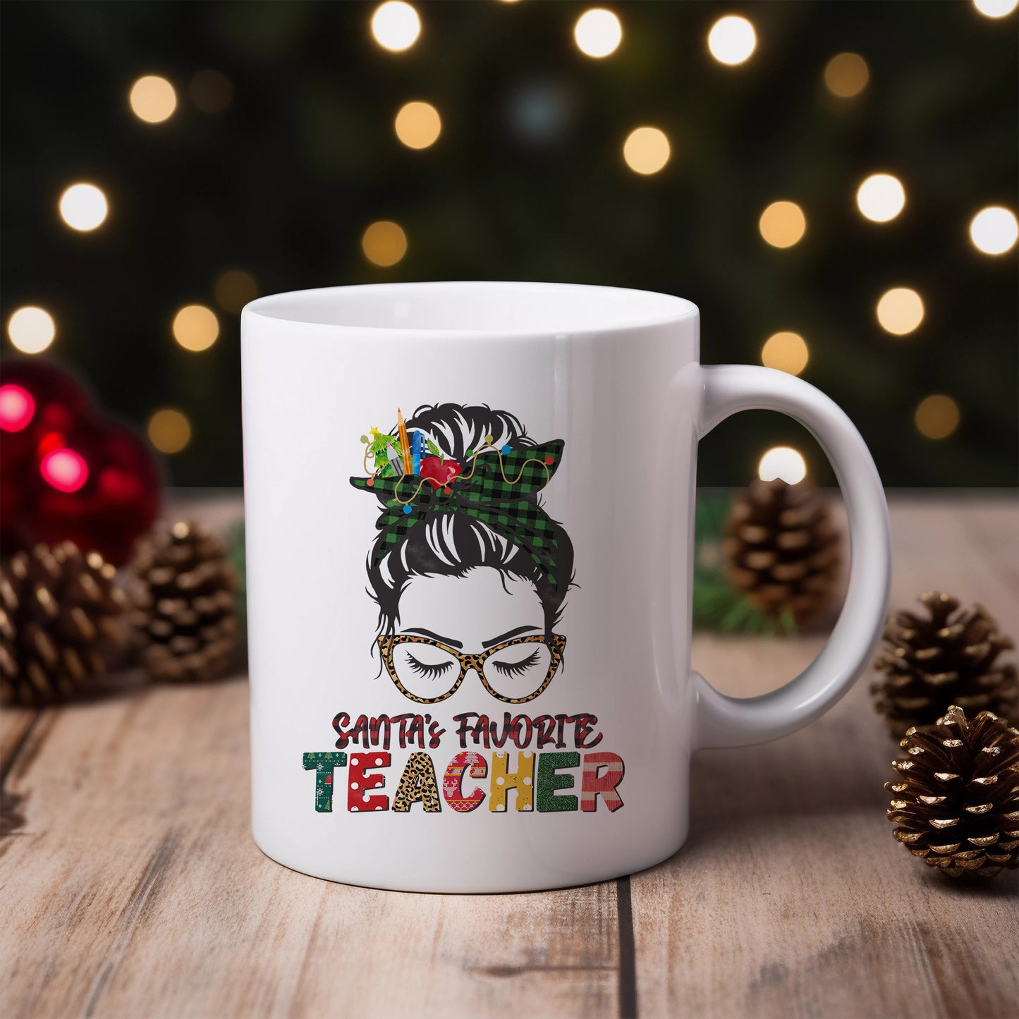 Santas Favorite Teacher Ceramic Mug 11oz