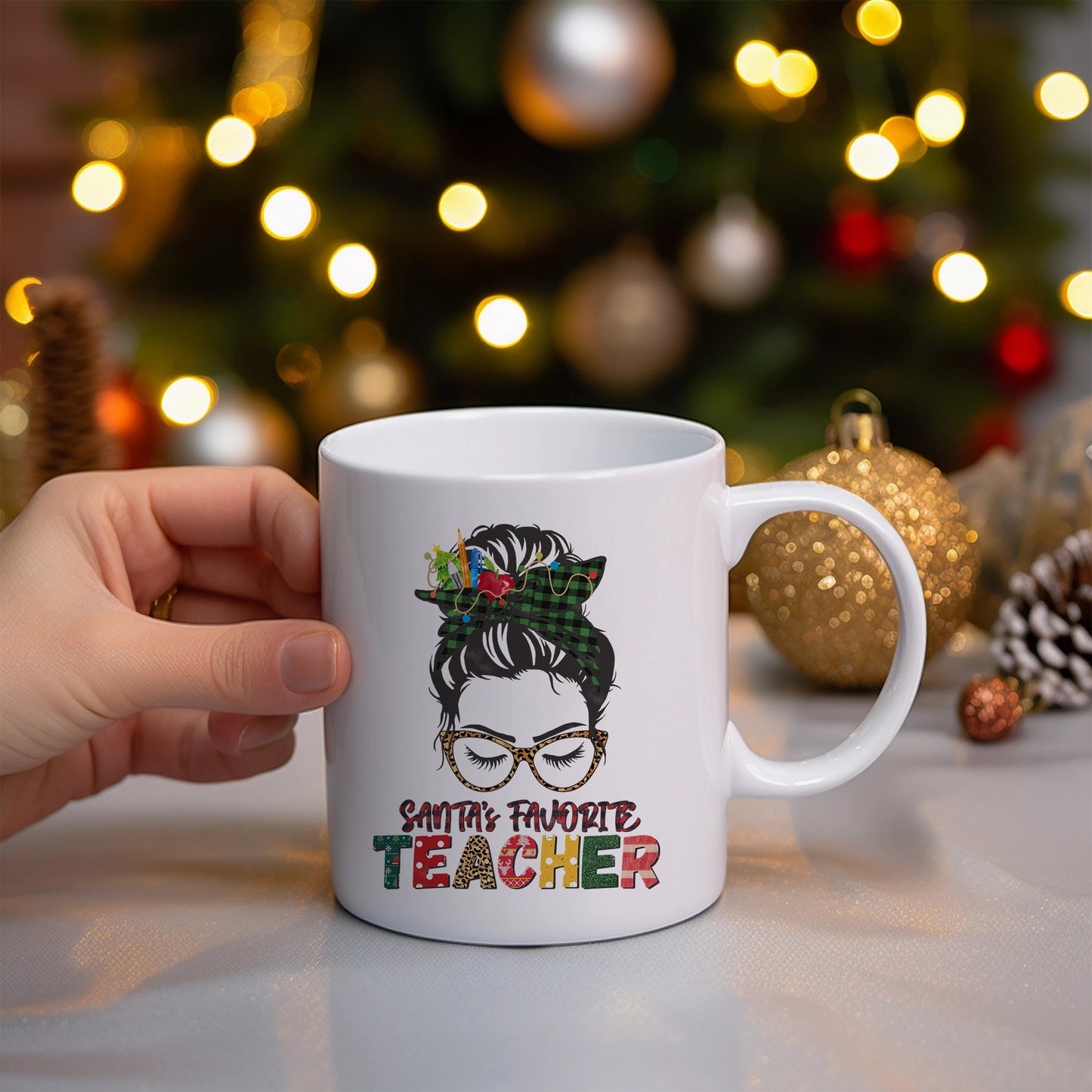 Santas Favorite Teacher Ceramic Mug 11oz