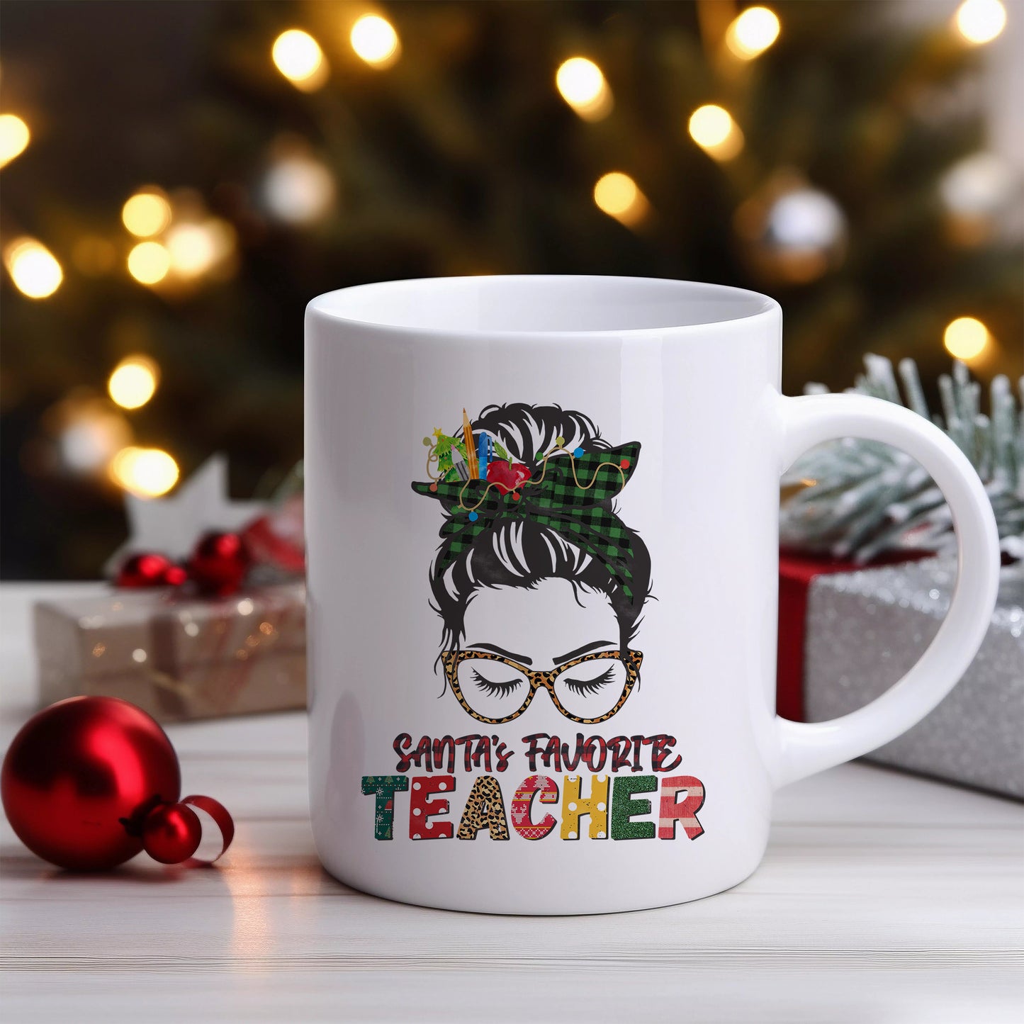 Santas Favorite Teacher Ceramic Mug 11oz