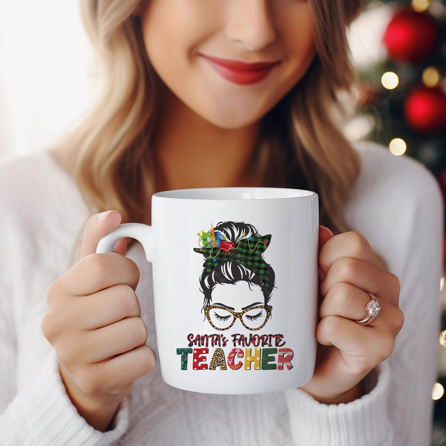 Santas Favorite Teacher Ceramic Mug 11oz