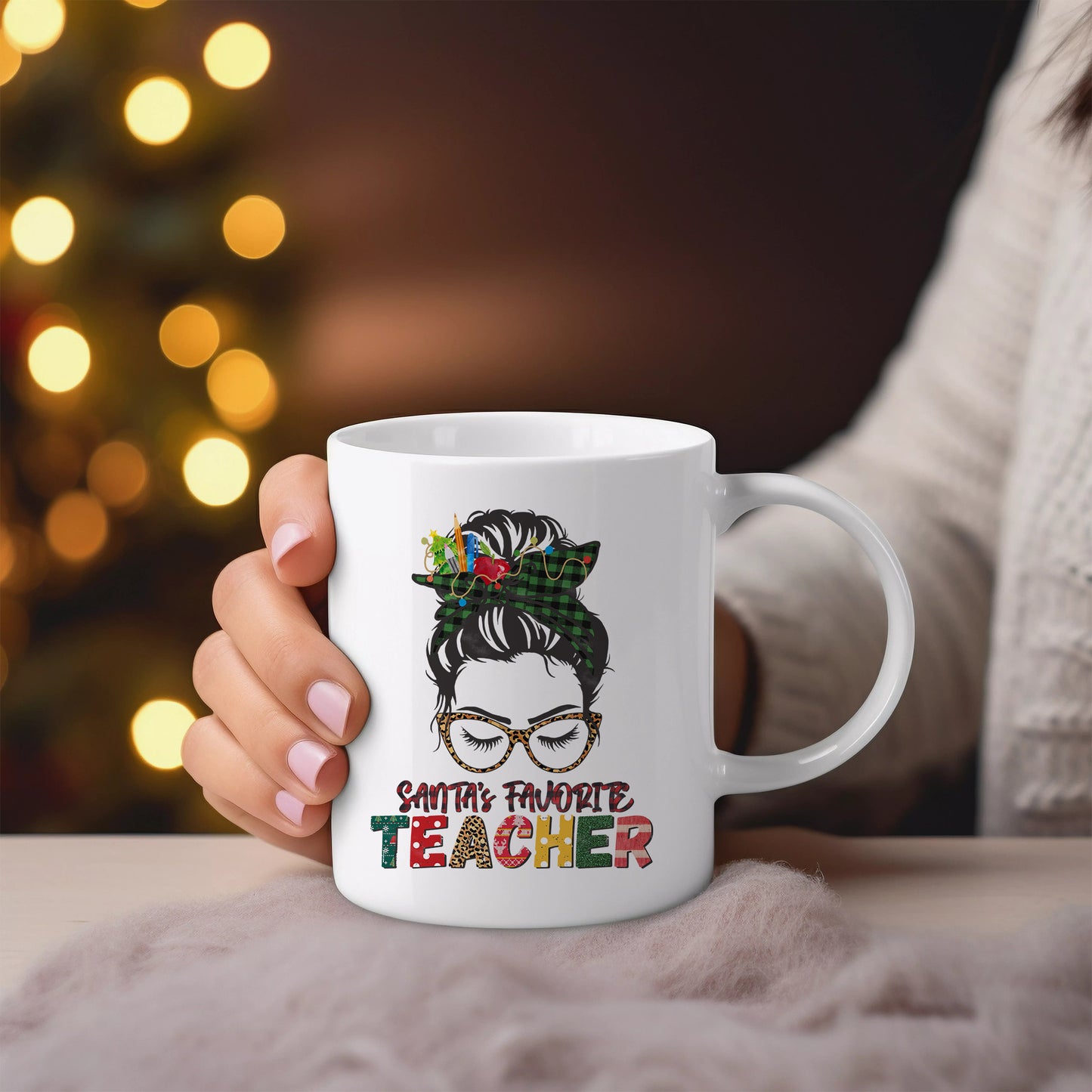 Santas Favorite Teacher Ceramic Mug 11oz